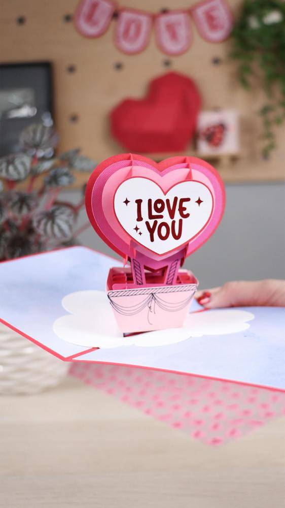 3D Heart Hot Air Balloon Pop-Up Card Craft