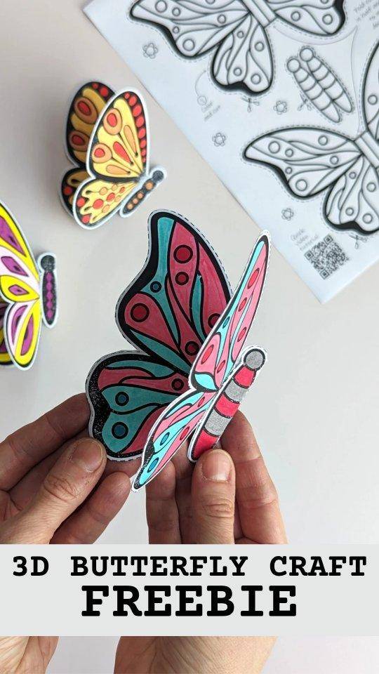 3D Printable Butterfly Paper Craft Freebie