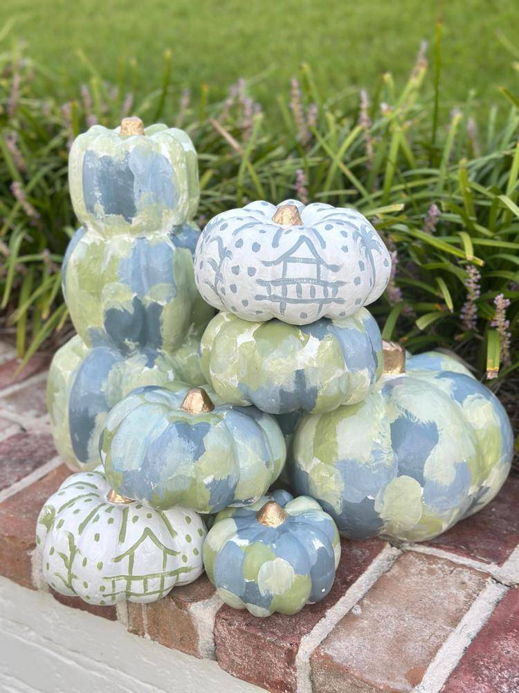 Abstract Painted Pumpkin Decor