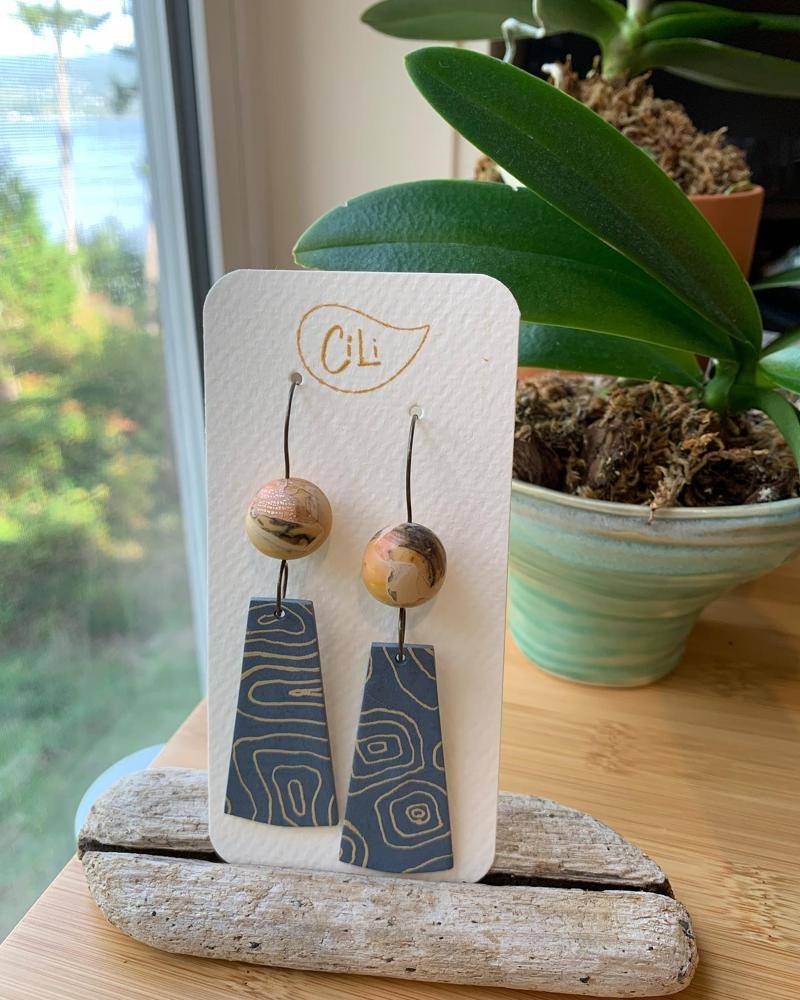 Abstract Patterned Polymer Clay Earrings