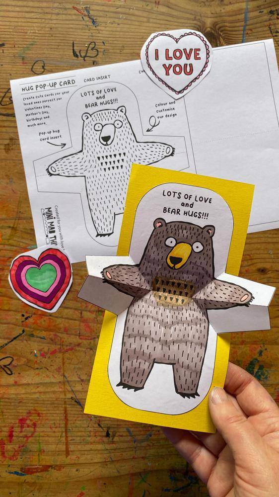 Adorable Bear Hug Pop-Up Card Craft
