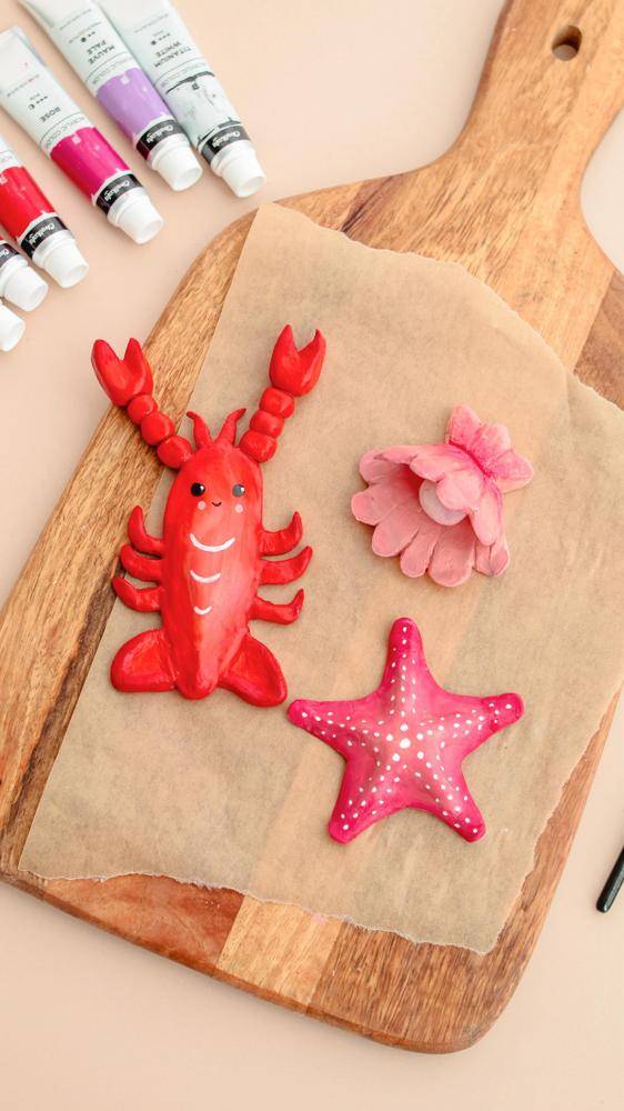 Adorable Clay Seashell and Lobster Charms
