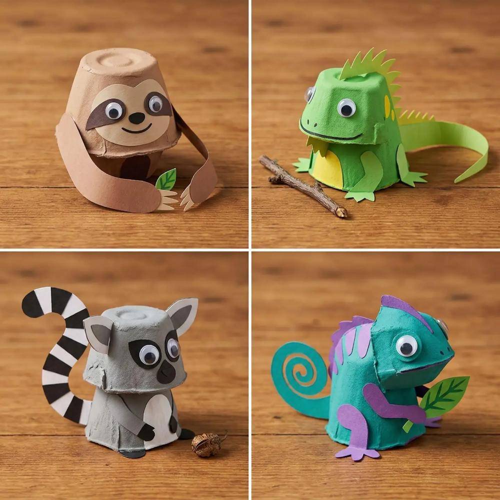 Adorable Egg Carton Animal Crafts