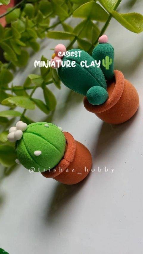 Adorable Miniature Clay Cactus Pots
