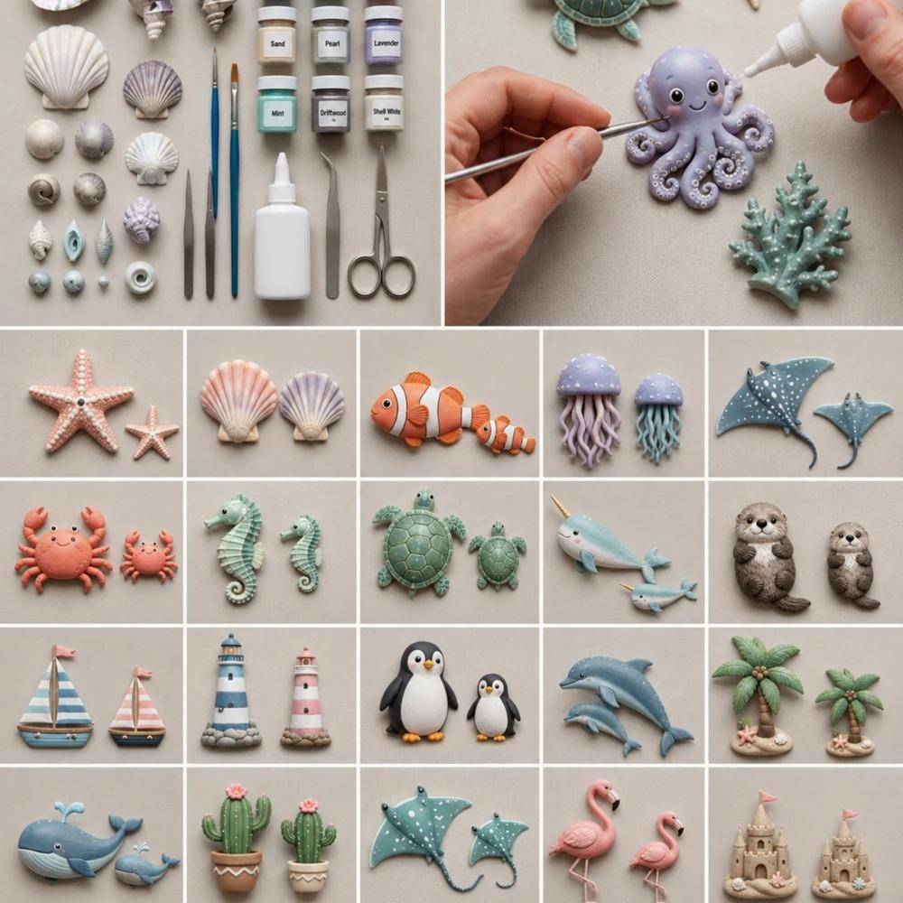 Adorable Ocean-Themed Polymer Clay Charms