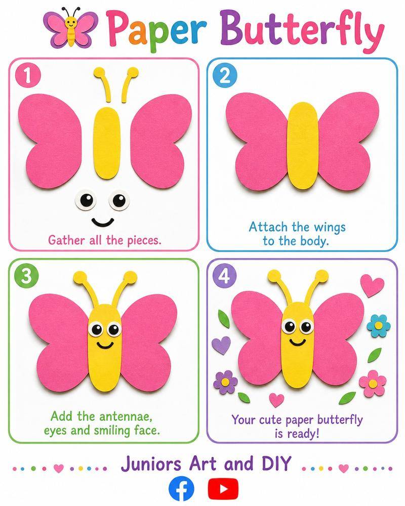 Adorable Paper Butterfly Craft for Kids