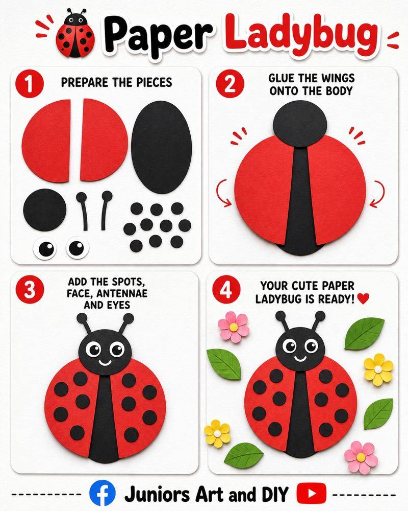 Adorable Paper Ladybug Craft