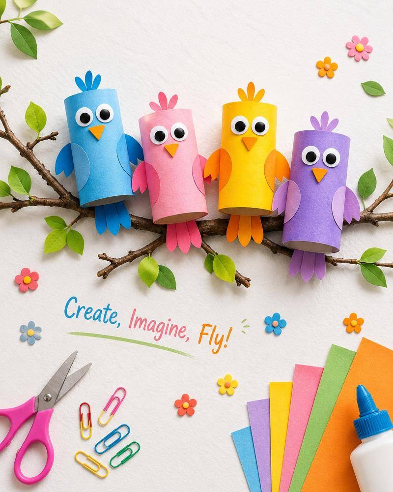 Adorable Paper Roll Bird Craft