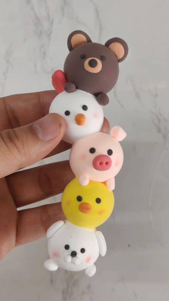 Adorable Polymer Clay Animal Stack