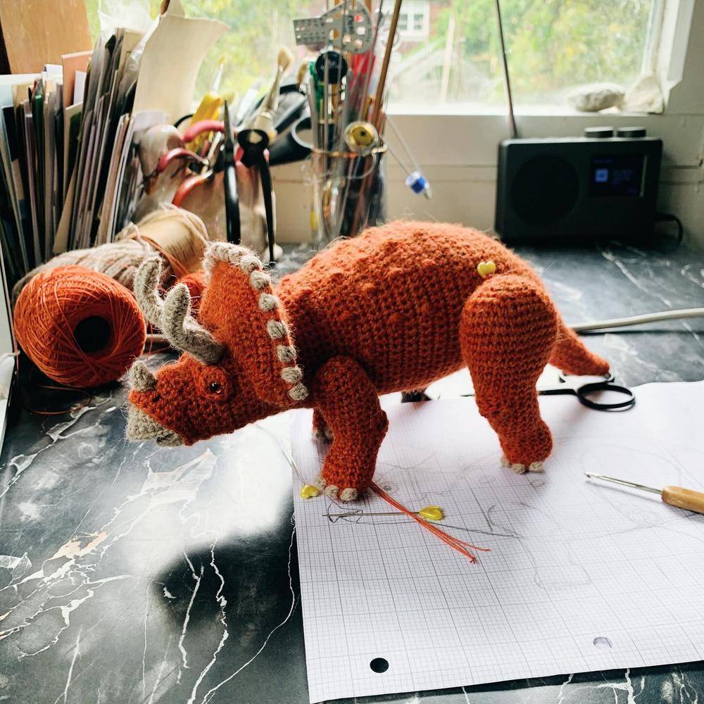 Amigurumi Triceratops Crochet Toy