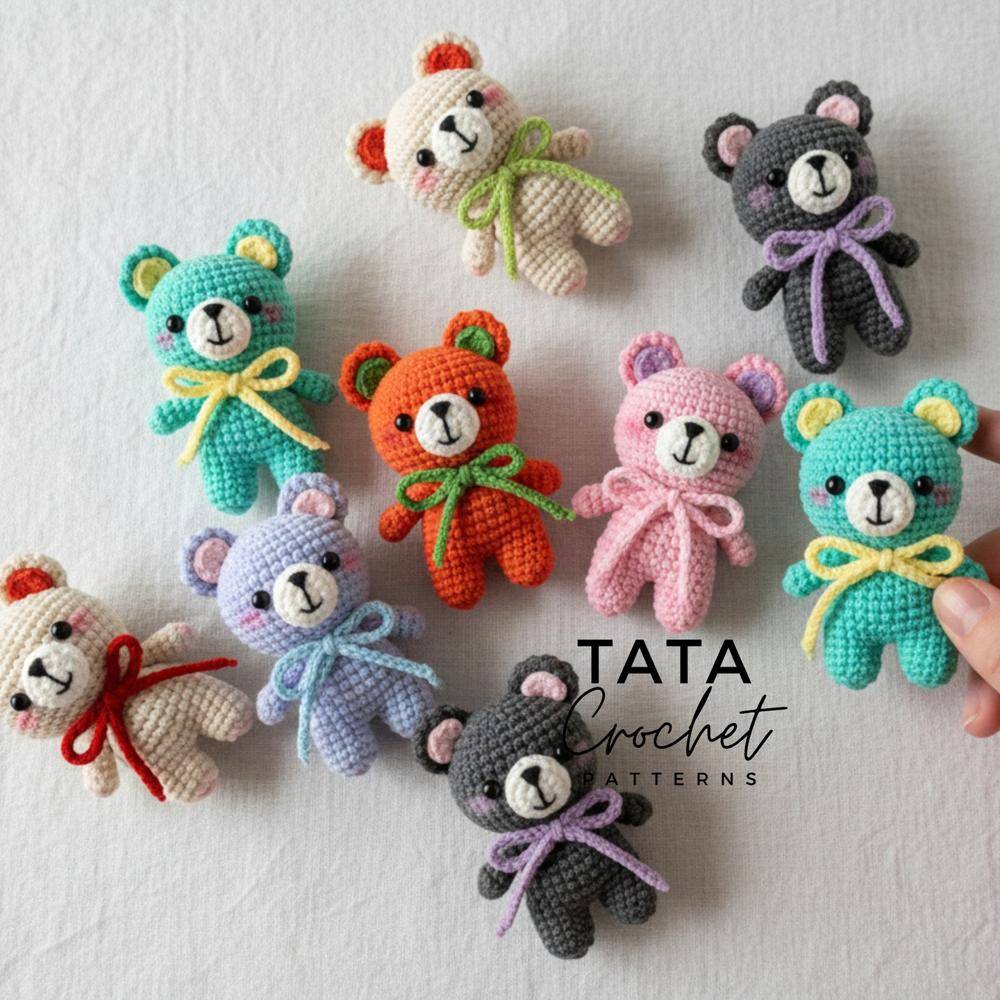 Assorted Amigurumi Crochet Teddy Bears