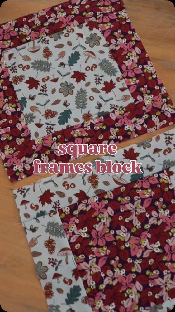 Autumn Leaf and Mushroom Print Quilt Blocks