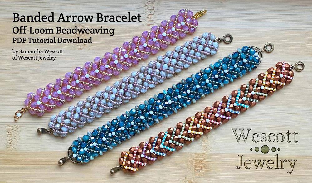 Banded Arrow Off-Loom Beadweaving Bracelets