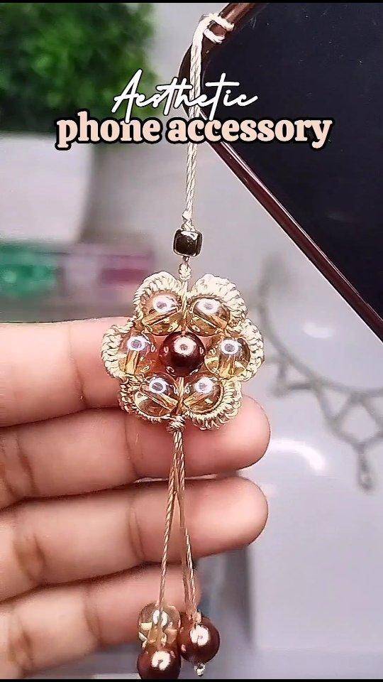 Beaded Floral Crochet Phone Charm