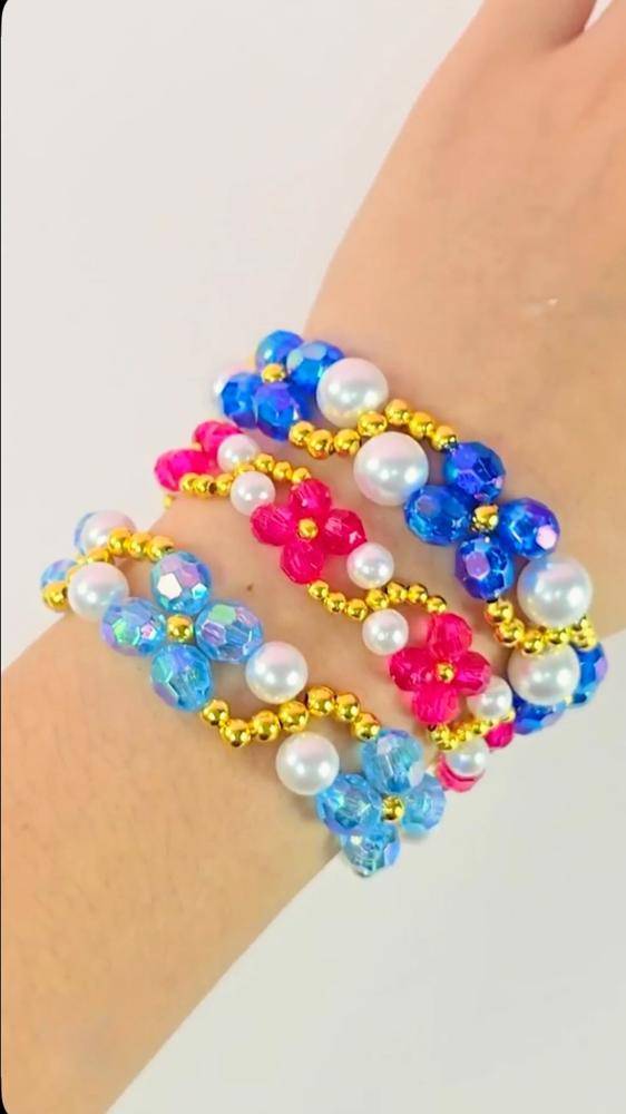 Beaded Flower Charm Bracelets