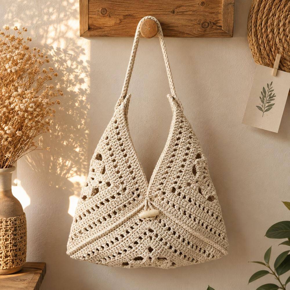Bohemian Crochet Granny Square Bag Project