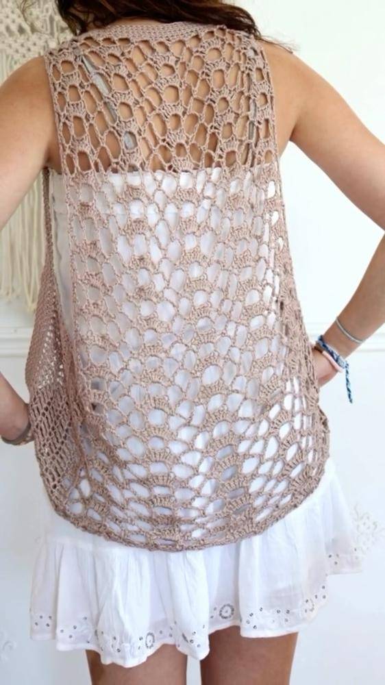 Boho Openwork Crochet Vest Pattern