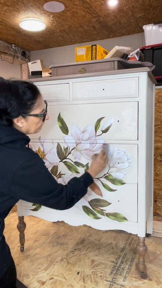 Botanical Magnolia Dresser Makeover