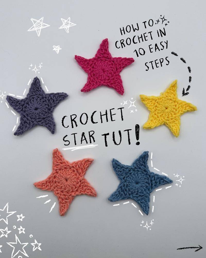 Bright Crochet Star Appliques