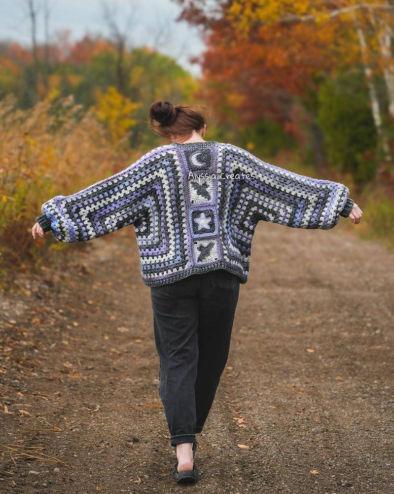 Celestial Crochet Granny Square Cardigan