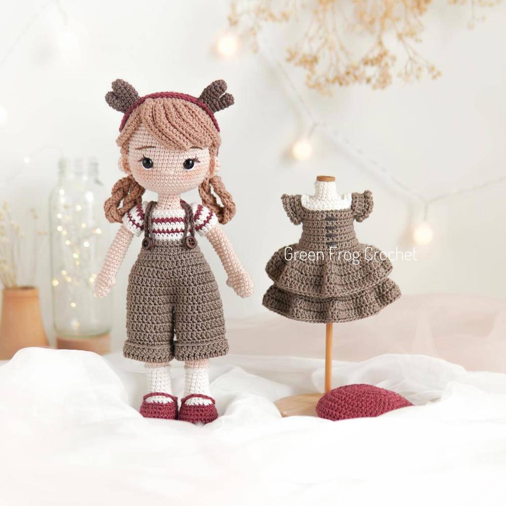 Charming Crochet Doll Outfit and Dress Set