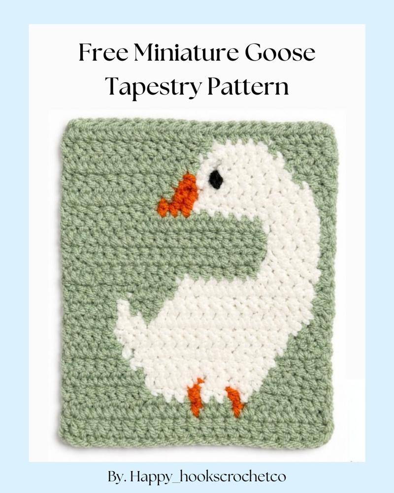 Charming Crochet Goose Tapestry Square