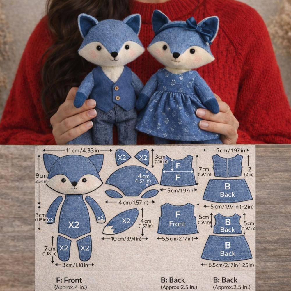 Charming Fabric Fox Doll Sewing Pattern