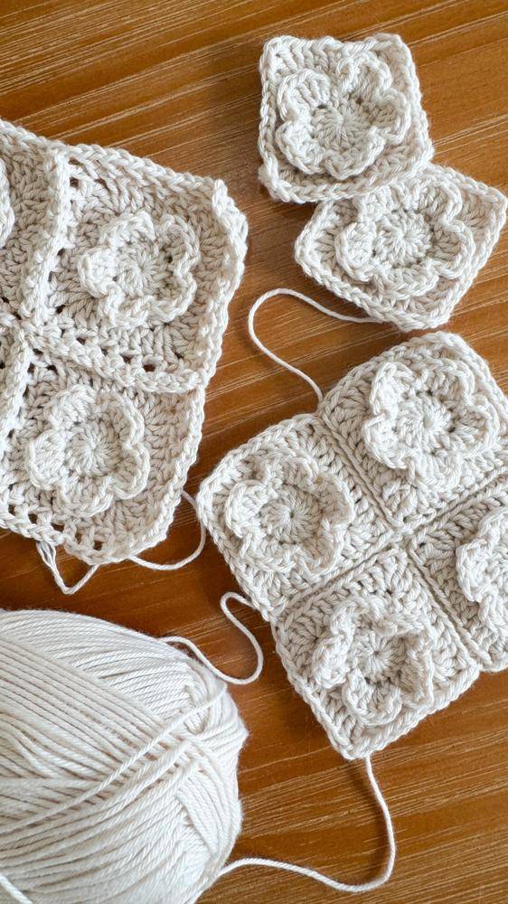Charming Floral Motif Crochet Squares