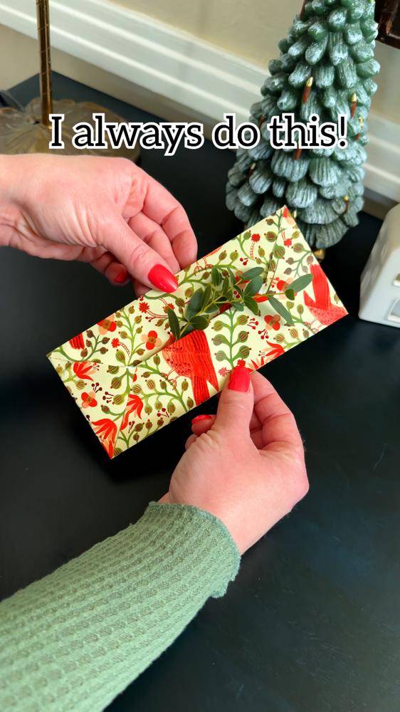 Charming Folded Paper Envelope with Festive Design