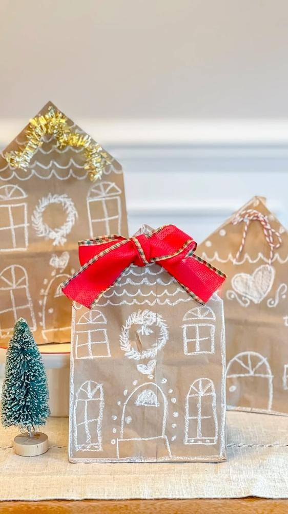 Charming Gingerbread House Gift Bags