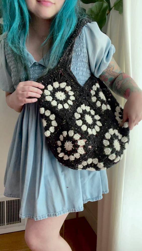 Chic Crochet Granny Square Tote Bag