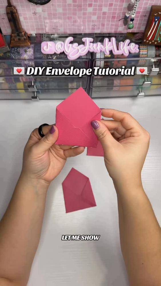 Chic Pink Paper Folded Envelope Craft