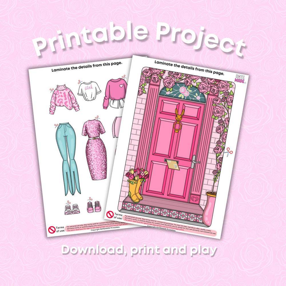 Chic Printable Paper Dollhouse Fashion and Furniture Templates
