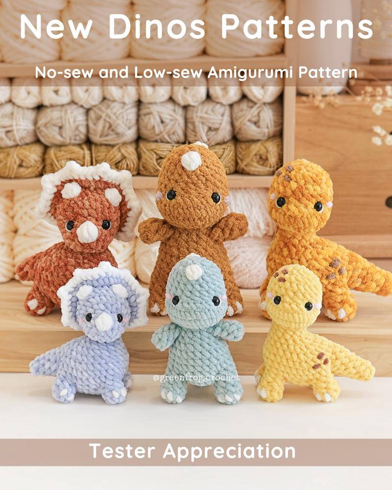 Chunky Amigurumi Dinosaur Crochet Toys
