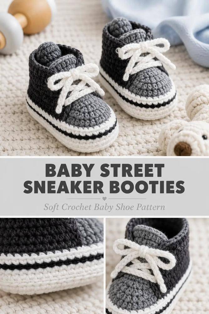 Chunky Crochet Baby Sneaker Booties