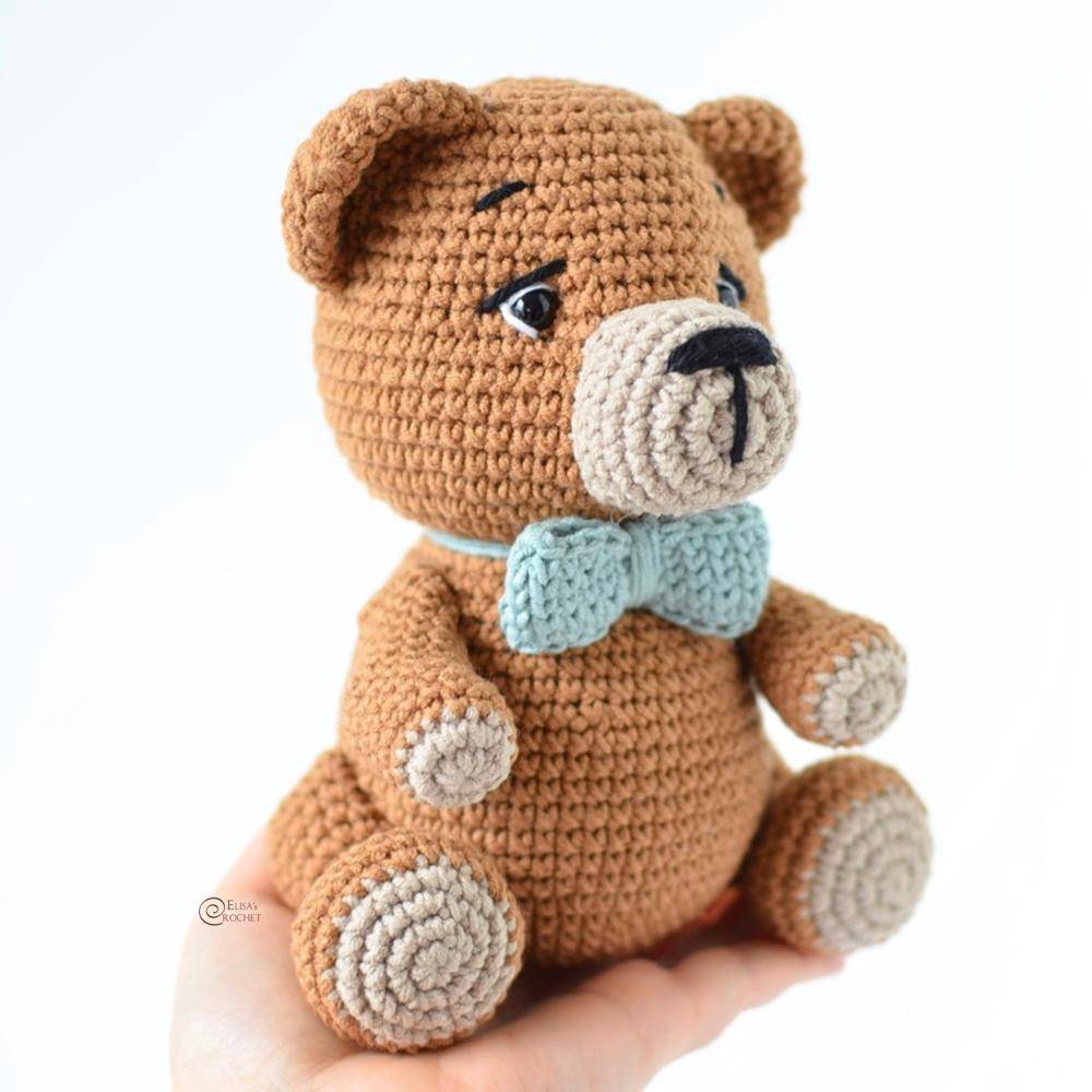 Classic Amigurumi Teddy Bear with Bow Tie