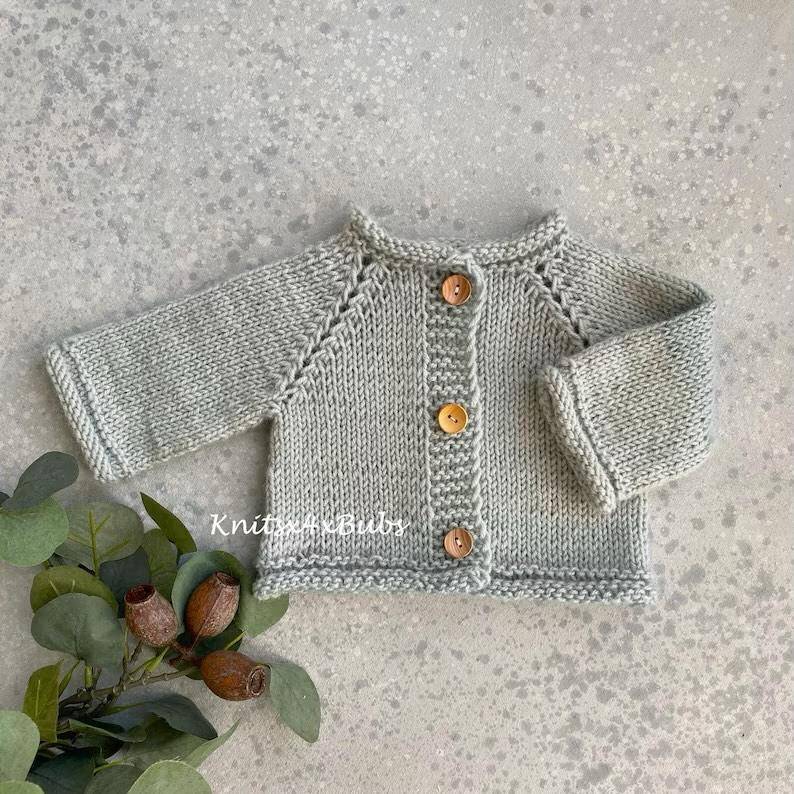 Classic Raglan Knit Baby Cardigan