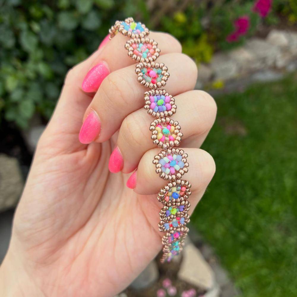 Colorful Beaded Flower Seed Bracelet