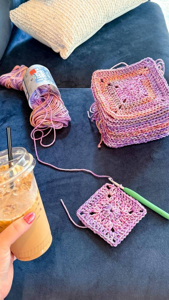 Colorful Ombre Crochet Granny Squares Project