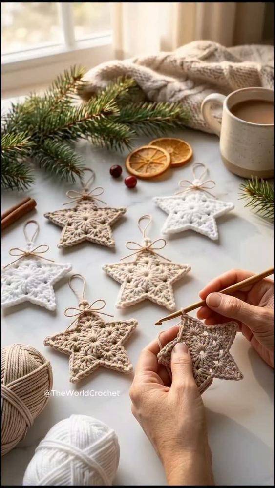 Cozy Crochet Star Ornaments Project