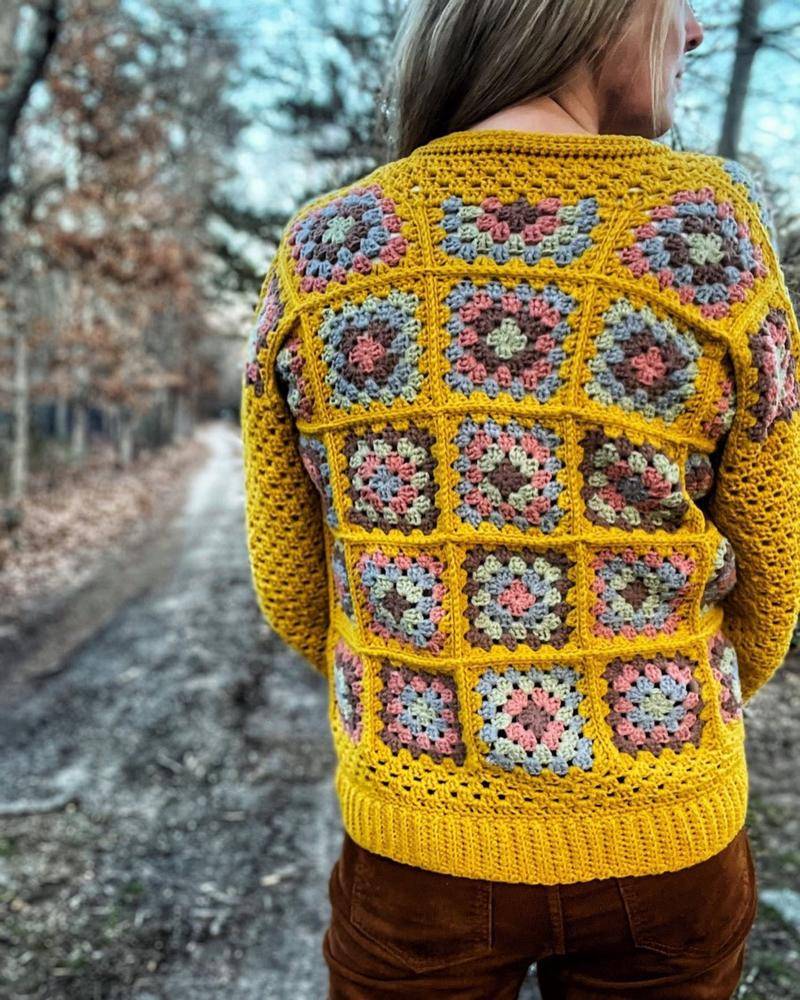 Cozy Granny Square Crochet Sweater Project
