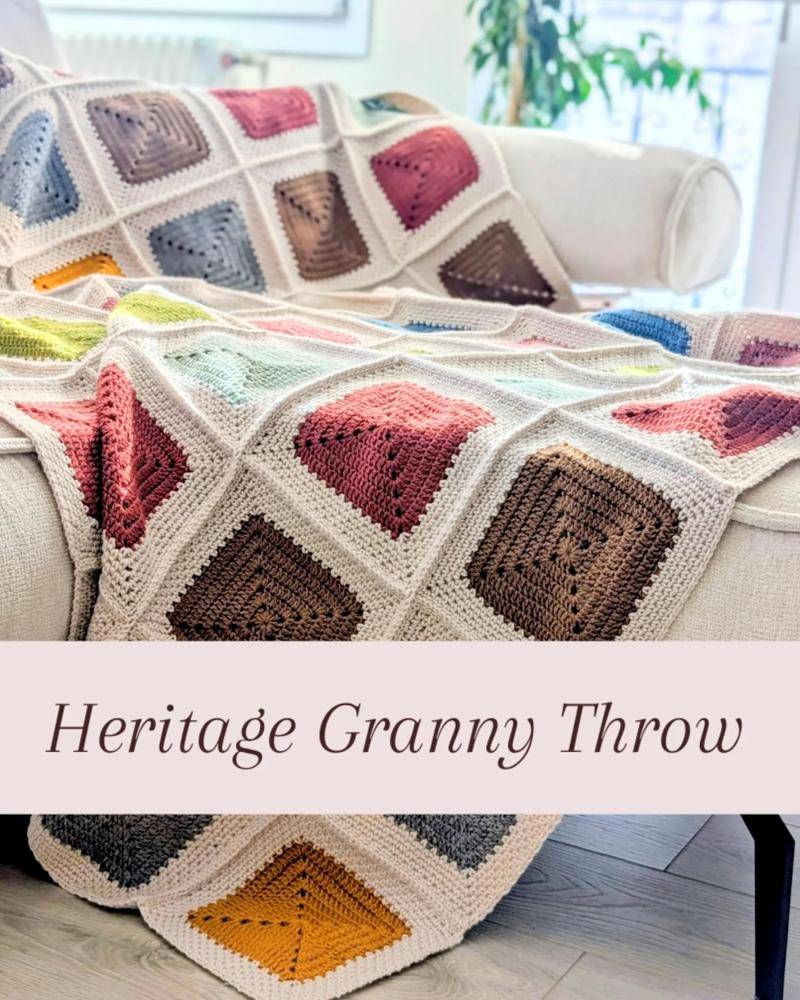Cozy Heritage Granny Square Crochet Throw