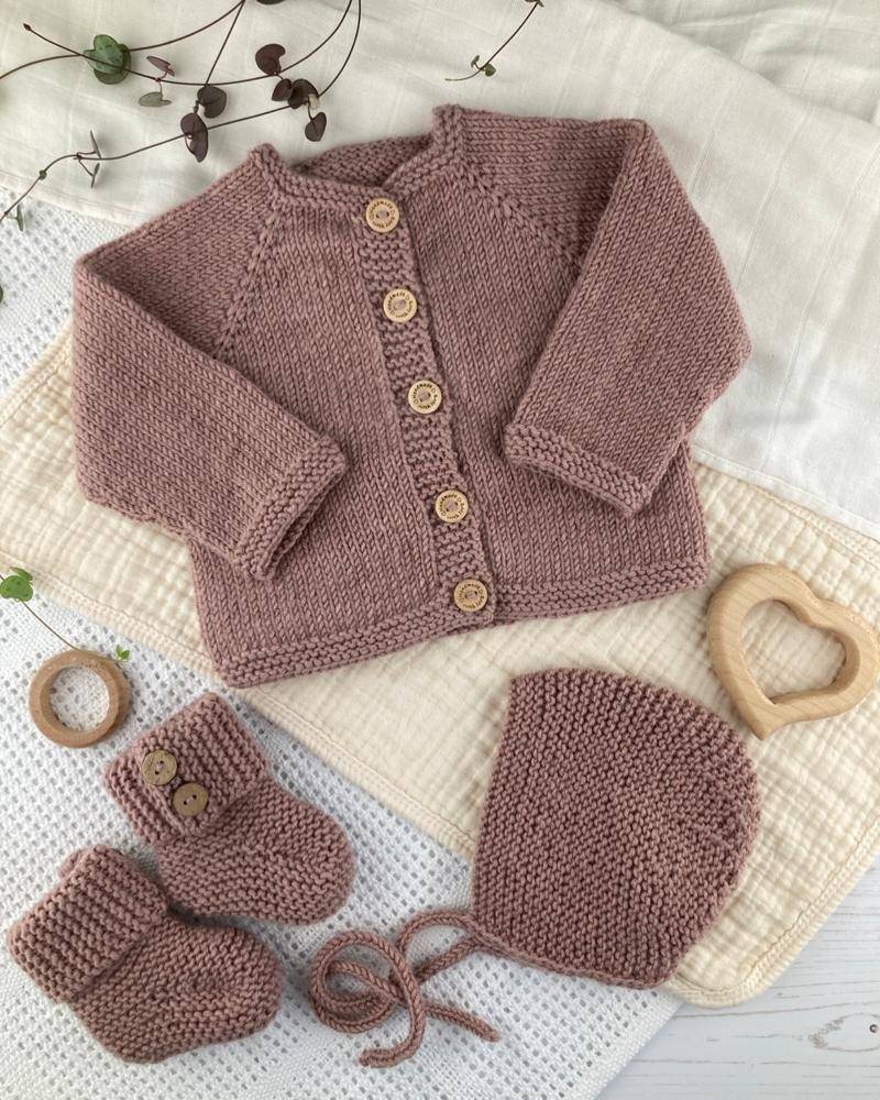 Cozy Knit Baby Cardigan and Booties Set