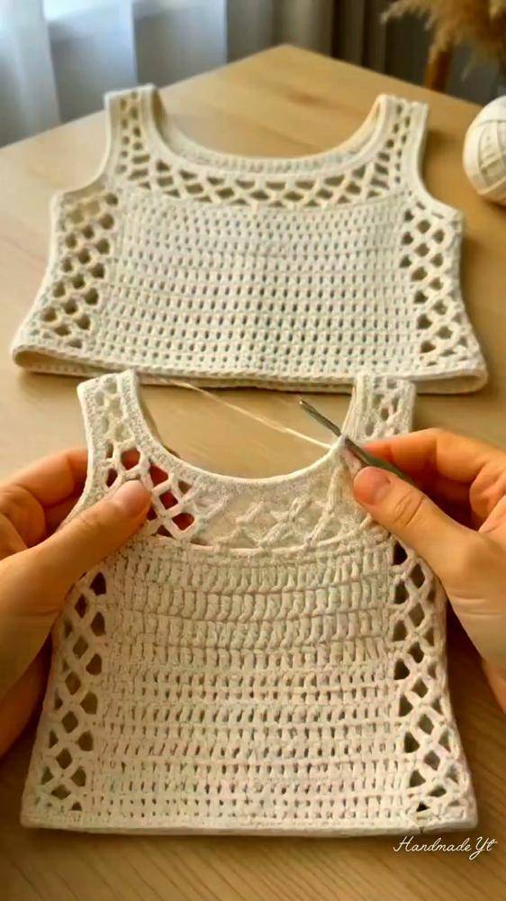 Creamy White Crochet Halter Top