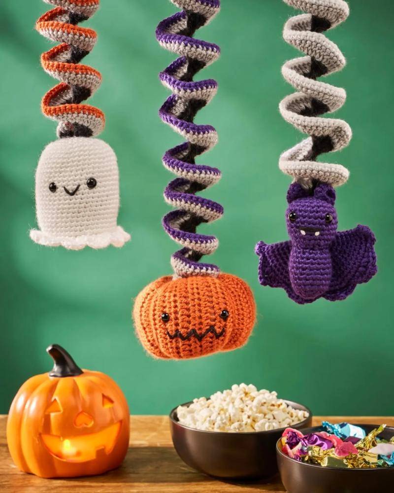 Crocheted Halloween Character Spiral Decor