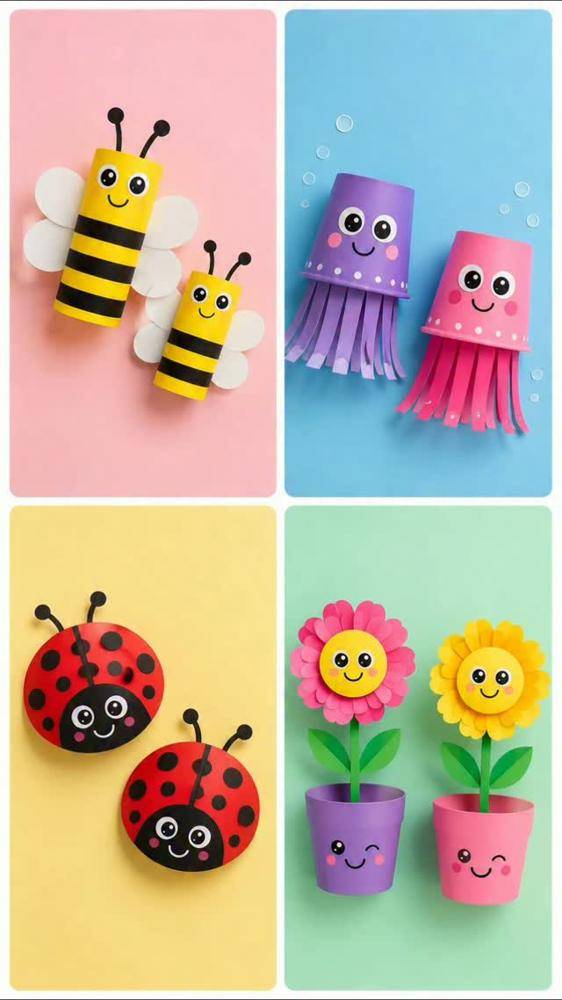 Cute Paper Roll & Cup Crafts for Kids