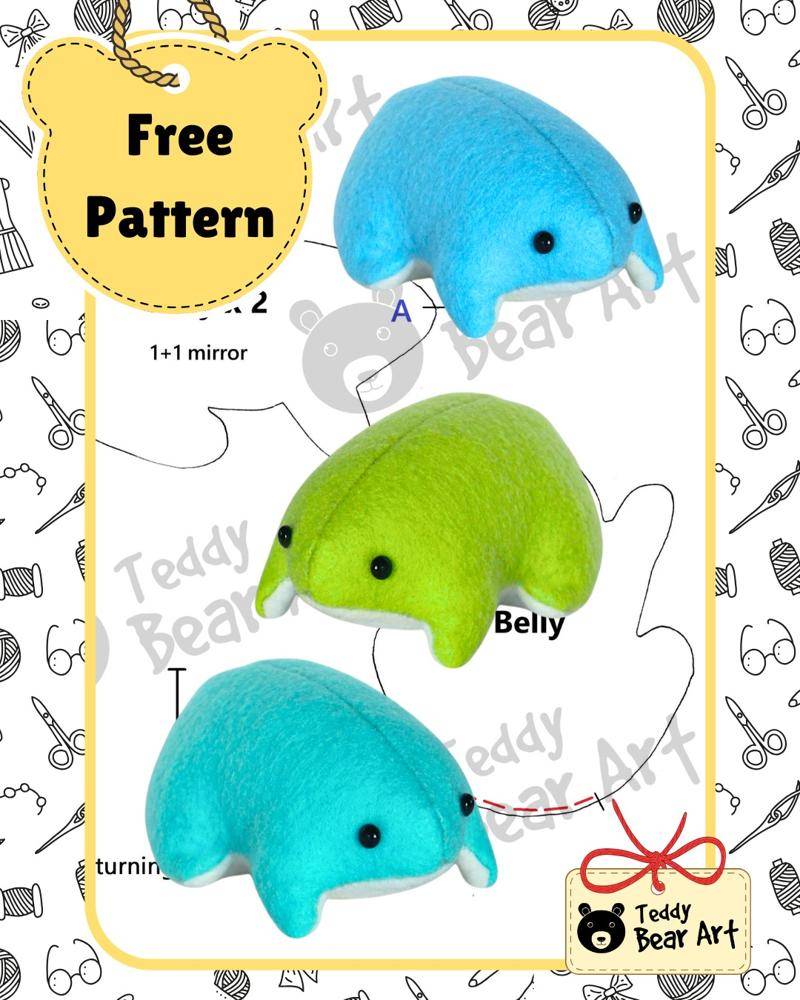 Cute Stuffed Whale Sewing Pattern