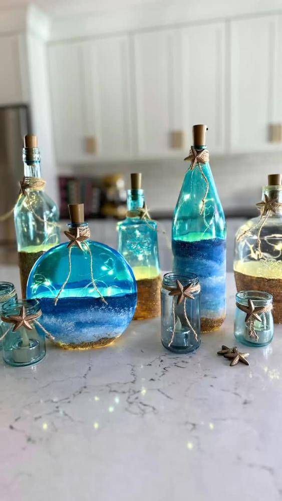 DIY Beach Scene Lanterns