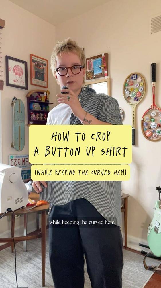 DIY Button-Up Shirt Cropping Tutorial