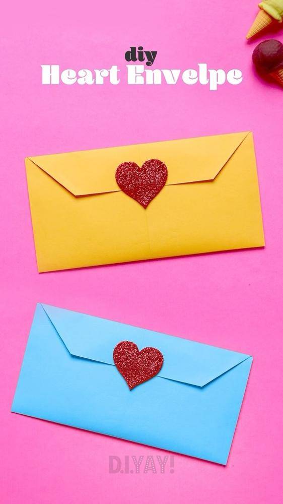 DIY Heart Embellished Paper Envelope Craft